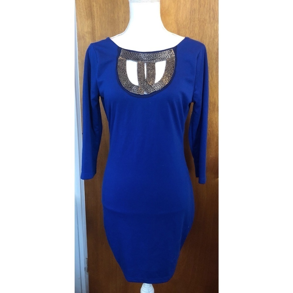 NWT Navy Blue Sequins Dress